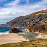 Oceanside landscape with sky in Big Sur, California