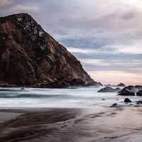 Rocky shoreline landscape in Big Sur, California