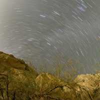 Star Trails over Box Canyon in Calfornia
