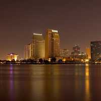 Skyline at Night in San Diego, California