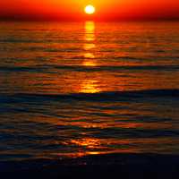Sunset over the Ocean Seascape in San Diego, California
