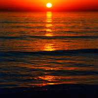 Sunset over the Ocean Seascape in San Diego, California