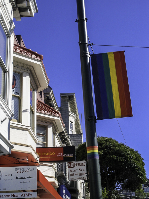 San Francisco Castro Theater Gay Pride Flag Blue Sky 