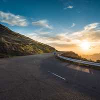 Landscape on the hills at Sunset in San Francisco, California