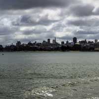 San Francisco skyline from Torpedo Wharf in the morning, California