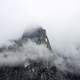 Clouds and Mist on the Mountain Peak at Yosemite National Park, California