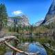Mirror lake landscape in Yosemite National Park, California