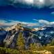 Mountain Landscape under blue sky at Yosemite National Park, California