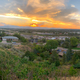 Boulder overlook with clouds in the sky