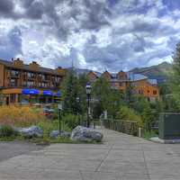 Resort under clouds at Breckenridge, Colorado