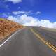 Roadway and blue sky at Pikes Peak, Colorado