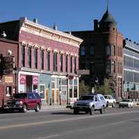 Downtown Leadville buildings and street in Colorado