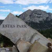 Estes Park Sign on a slab of rock