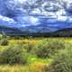 Far off look of clouds over the Mountains in Colorado