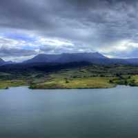 Scenic view across the lake in Colorado