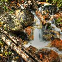 Waterfall by the roadside in Colorado