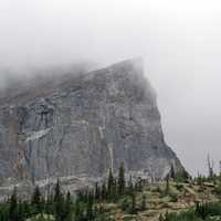 Rock Cliff in the Fog on Colorado