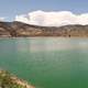 Seaman Reservoir landscape with green water landscape