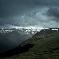 Storm Clouds, landscape, and Mountains in Grand Lake, Colorado