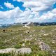 Alpine Landscape under the clouds at the mountaintop