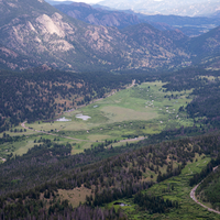 Close-up landscape of the valley of the mountain