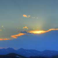 Silhouette at dusk at Rocky Mountains National Park, Colorado