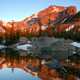 Hallet's Peak reflected in Lake Haiyaha at dawn in Rocky Mountain National Park