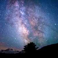 Milky Way Galactic Core in the sky at Rocky Mountains National Park, Colorado