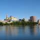 Downtown Skyline beyond the lake in Hartford, Connecticut