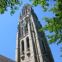 Tower raising towards the sky at Yale University in New Haven, Connecticut
