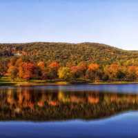 Squantz Pond Autumn Landscape in Connecticut