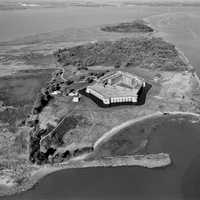 Fort Delaware State Park black and white