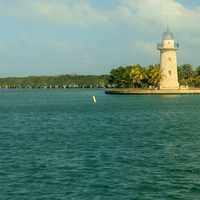 Lighthouse far view at Biscayne National Park, Florida