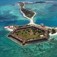 Fort Jefferson from the air in Dry Tortugas