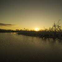 Yellow Sunset over Eco Pond