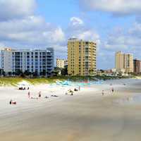Beach and towers in Jacksonville, Florida