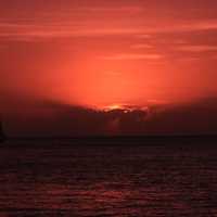 Red Sunset at Key West, Florida