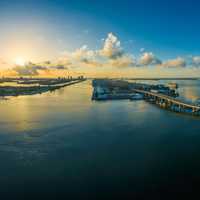 Panorama of city and sky in Miami, Florida