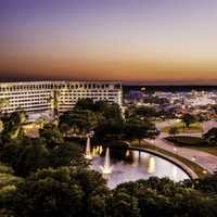 Hilton Night landscape at Dusk in Orlando, Florida