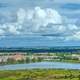 Landscape with clouds in Orlando, Florida with lake