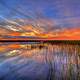 Dusk and sunset over the lagoon in Florida