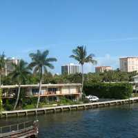 Panoramic view of a portion of the Intracoastal Waterway in downtown Boca Raton, Florida