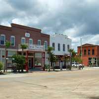 Street in Apalachicola showing the Dixie Theatre in Apalachicola, Florida