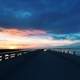 Sunset over the Bridge and Bay in Tampa, Florida