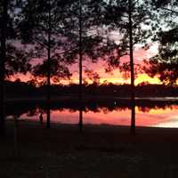 Winter sunset on Lake DeFuniak in Florida