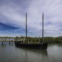 Boat in the Lagoon under the sky