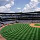 Baseball Field with baseball game in action in Turner Field, Atlanta, Georgia