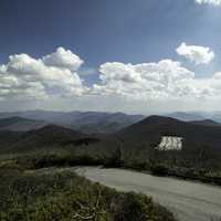 Trail near Brasstown Bald and parking lot in the distance in Georgia