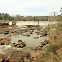 Main falls and landscape at High Falls State Park, Georgia