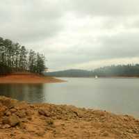 Lake Shore and landscape at Redtop Mountain State Park, Georgia